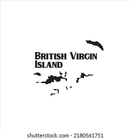 British Virgin Islands map and black lettering design on white background