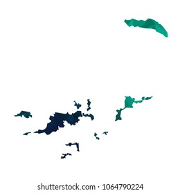 British Virgin Islands map - Colorful Polygonal map of British Virgin Islands rumpled triangular low poly style gradient graphic background , Vector illustration eps 10.