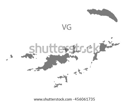 British Virgin Islands Map grey