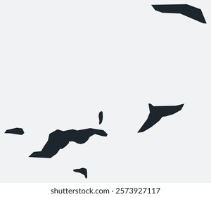 British Virgin Islands map. Just a simple border map. Shape of the country. Flat blank British Virgin Islands outline. Vector boundary illustration.