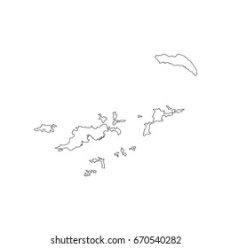British Virgin Islands map on the white background. Vector illustration