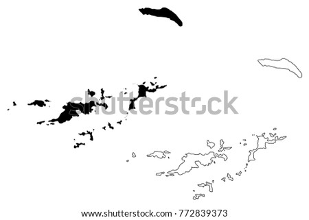 British Virgin Islands map vector illustration, scribble sketch British Virgin Islands