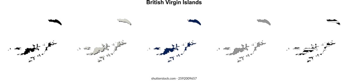 British Virgin Islands outline map set