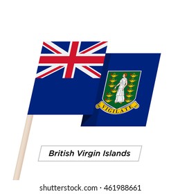 British Virgin Islands Ribbon Waving Flag Isolated on White. Vector Illustration. British Virgin Islands Flag with Sharp Corners