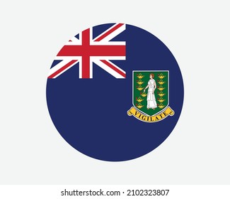 British Virgin Islands Round Flag. BVI, United Kingdom UK Circle Flag. British Overseas Territory Circular Shape Button Banner. EPS Vector Illustration. svg