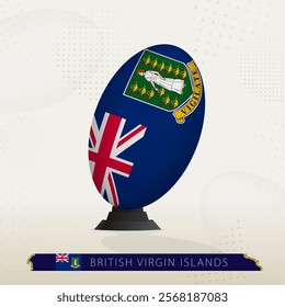 British Virgin Islands Rugby Ball on Rugby Kicking Tees with Modern Design. Illustration perfect for sports, national pride, and rugby-related projects.