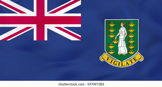 British Virgin Islands waving flag. British Virgin Islands national flag background texture. Vector illustration.