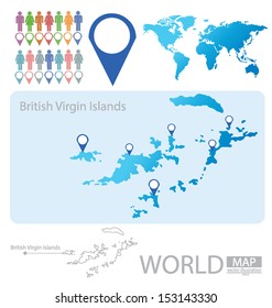 British Virgin Islands. World Map. vector Illustration.