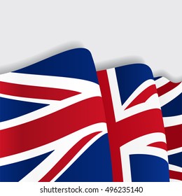 British waving Flag. Vector illustration.