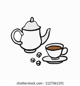 British-style tea culture illustration