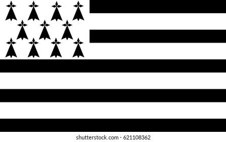 brittany contry flag with high resolution vector.