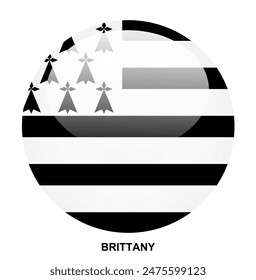 BRITTANY flag button on white background