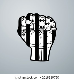 Brittany Flag with Hand Design isolated on white background. Vector illustration