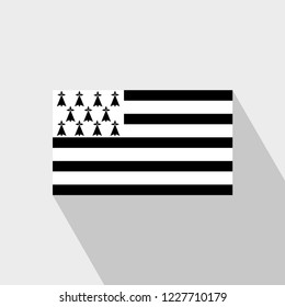 Brittany flag Long Shadow design vector