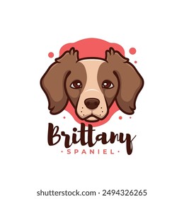 Brittany Spaniel Cartoon Mascot Logo