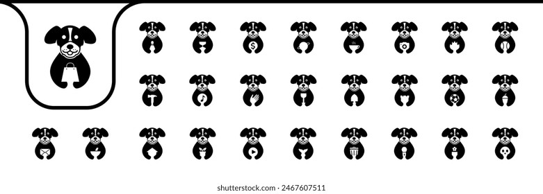 brittany spaniel dog cute icon vector designs