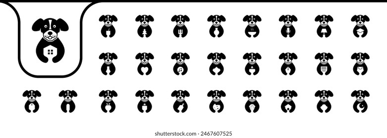 brittany spaniel dog cute icon vector designs