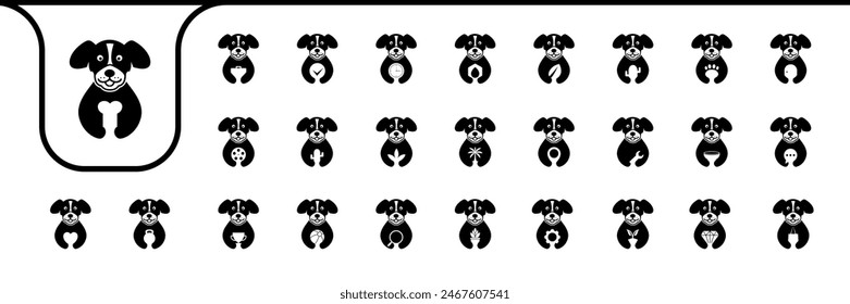 brittany spaniel dog cute icon vector designs