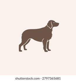 Brittany spaniel dog logo vector design silhouette illustration.