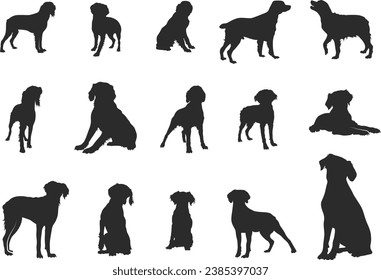 Brittany spaniel silhouette, Brittany dog clipart, Dog silhouettes, Brittany dog icon.