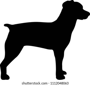 Brittany Spaniel silhouette real in black