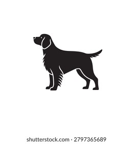 Brittany spaniel vector icon design silhouette illustration.
