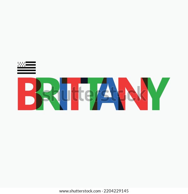 Brittany Vector Rgb Overlapping Letters Typography Stock Vector ...