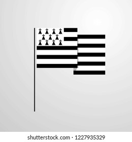 Brittany waving Flag design vector