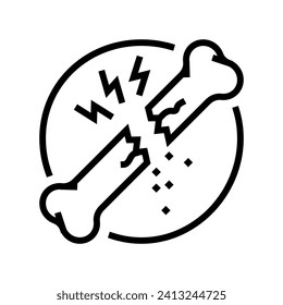 brittle bone osteoporosis bone line icon vector. brittle bone osteoporosis bone sign. isolated contour symbol black illustration