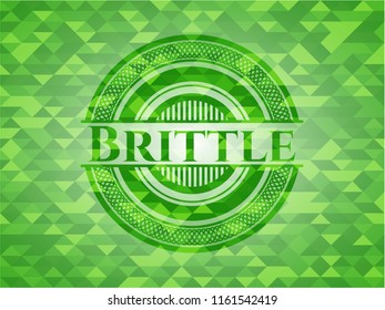 Brittle green emblem with mosaic ecological style background