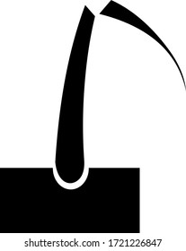 Brittle hair icon.Broken hair vector black.