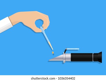 Brix wine lab food tool test toxic beer salt drop water sugar meter acid check juice level scale fluid fruit liquid result purity health device sucrose control farmer protein quality industry accurate