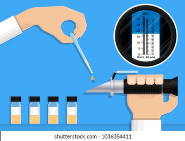 Brix wine lab food tool test toxic beer salt drop water sugar meter acid check juice level scale fluid fruit liquid result purity health device sucrose control farmer protein quality industry accurate