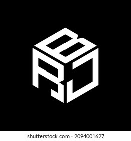 Diseño único de logotipo de vector geométrico abstracto de BRJ.