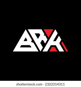 Diseño del logotipo de la letra del triángulo BRK con forma de triángulo. Monograma de diseño del logotipo del triángulo BRK. Plantilla de logotipo del vector del triángulo BRK con color rojo. Logo triangular BRK Diseño sencillo, elegante y lujoso