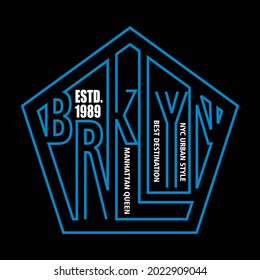 brklyn new york design typography vector illustration