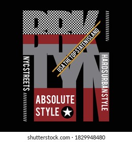 brklyn nyc design typography vector illustration for print