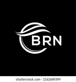 BRN letter logo design on black background. BRN creative circle letter logo concept. BRN letter design.
