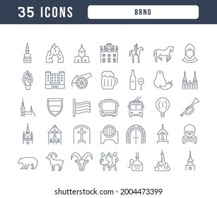 Brno. Collection of perfectly thin icons for web design, app, and the most modern projects. The kit of signs for category Countries and Cities.
