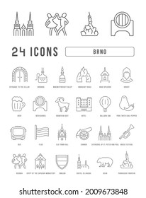 Brno. Collection of perfectly thin icons for web design, app, and the most modern projects. The kit of signs for category Countries and Cities.