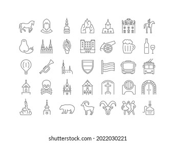 Brno. Collection of perfectly thin icons for web design, app, and the most modern projects. The kit of signs for category Countries and Cities.