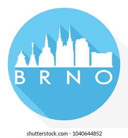 Brno Czech Republic Flat Icon Skyline Silhouette Design City Vector Art.