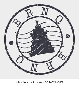 Brno Czech Republic Stamp Postal. Silhouette Seal. Passport Round Design. Vector Icon. Design Retro Travel. National Symbol.