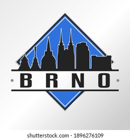 Brno, Czechia Skyline Logo. Adventure Landscape Design Vector City Illustration Vector.