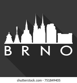 Brno Flat Icon Skyline Silhouette Design City Vector Art Famous Buildings.