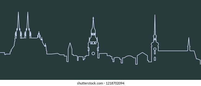 Brno Single Line Skyline