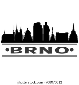 Brno Skyline Silhouette City Vector Design Art