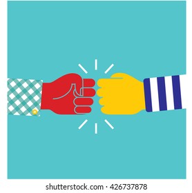 Bro Fist Bump. Hand Shake Icon. Friendship Vector Illustration. Business Agreement. 