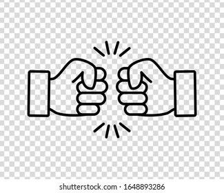 Bro Fist Bump Or Power Five Pound Flat Vector Icon For Apps And Websites On A Transparent Background