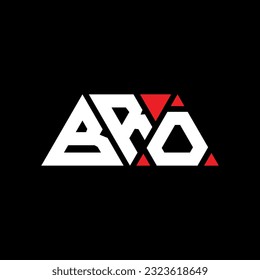 BRO Dreiecksbuchstabe Logo Design mit Dreiecksform. BRO Dreieck Logo Design Monogramm. BRO Dreieck-Vektorlogo-Vorlage mit roter Farbe. BRO-Dreieckslogo Einfaches, elegantes und luxuriöses Design